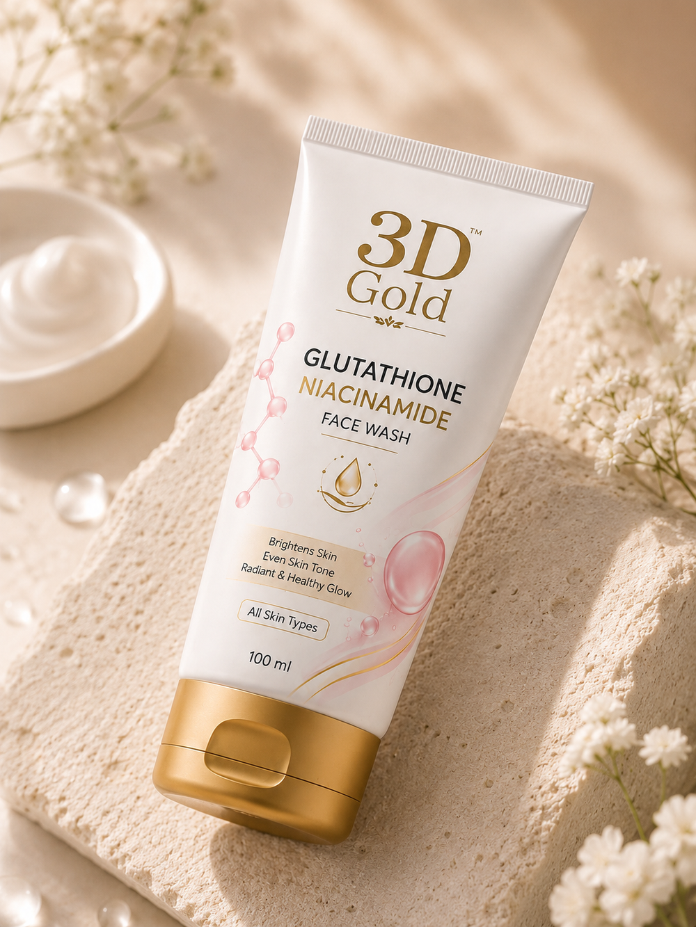 3D Gold Face Wash | Premium Daily Facial Cleanser